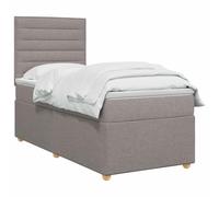 vidaXL Cama Box Spring con colchón con cabecera Topo 90 x 200 cm Tela