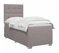 vidaXL Cama Box Spring con colchón con cabecera Topo 90 x 200 cm Tela, Muebles de Dormitorio, Cama Moderna, somier, Marco Ajustable, Comodidad al Dormir, Estilo para casa