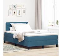 vidaXL Cama Box Spring con Colchón de Terciopelo Azul Oscuro 120X190 cm Resortes de Bolsillo Espuma LED Cómoda Elegante Almacenamiento Inferior Muebles de Dormitorio Doble Moderna