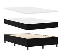 vidaXL Cama Box Spring con Colchón de Terciopelo y Banco Negro 120X200 cm | Estilo Moderno Acolchado con Botones | Acabado de Tela Resistente a Manchas | Incluye Herramientas de Montaje Fácil | Mueb