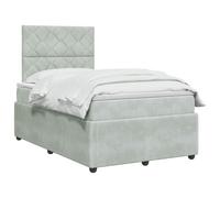 vidaXL Cama Box Spring con colchón Gris Claro 120 x 200 cm Terciopelo