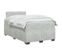 vidaXL Cama Box Spring con colchón Gris Claro 120 x 200 cm Terciopelo, Dormitorio Moderno, Cama Ajustable, cabecero de Terciopelo, Juego de colchón Firme