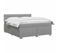 vidaXL Cama Box Spring con colchón Gris Claro 140 x 190 cm Tela