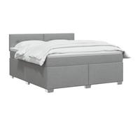 vidaXL Cama Box Spring con colchón Gris Claro 140 x 190 cm Tela, Cama Moderna con Base, cabecera Ajustable, Soporte cómodo, Espacio de sueño y Decoraciones geniales