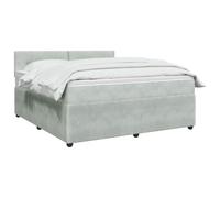vidaXL Cama Box Spring con colchón Gris Claro 140 x 200 cm Terciopelo, Cama de Box Spring Moderna, cabecera Ajustable cómoda, tapizada en Terciopelo, Mueble Elegante Que Ahorra Espacio
