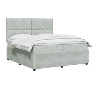 vidaXL Cama Box Spring con colchón Gris Claro 200 x 200 cm Terciopelo