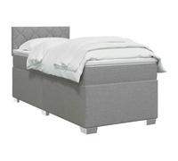 vidaXL Cama Box Spring con colchón Gris Claro 90 x 190 cm Tela, Cama Moderna con Base, cabecera Ajustable, Soporte cómodo, Espacio de sueño y Decoraciones geniales