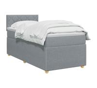 vidaXL Cama Box Spring con colchón Gris Claro 90 x 190 cm Tela, Cama Moderna con Resorte, cabecero Ajustable, Marco Acolchado, solución de colchón Firme y cómodo