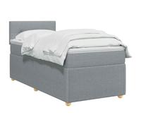 vidaXL Cama Box Spring con colchón Gris Claro 90 x 190 cm Tela, Cama Moderna con Resorte, cabecero Ajustable, Marco Acolchado, solución de colchón Firme y cómodo
