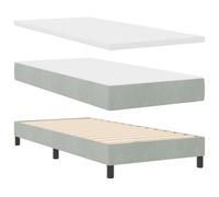 vidaXL Cama Box Spring con colchón gris claro 90 x 190 cm terciopelo