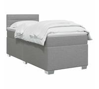 vidaXL Cama Box Spring con colchón Gris Claro 90 x 200 cm Tela, Cama Moderna con Base, cabecera Ajustable, Soporte cómodo, Espacio de sueño y Decoraciones geniales
