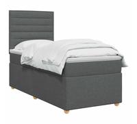 vidaXL Cama Box Spring con colchón Gris Oscuro 100 x 200 cm Tela
