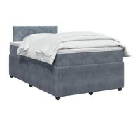 vidaXL Cama Box Spring con colchón Gris Oscuro 120 x 190 cm Terciopelo