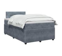 vidaXL Cama Box Spring con colchón Gris Oscuro 120 x 190 cm Terciopelo, Cama de Box Spring Moderna, cabecera Ajustable cómoda, tapizada en Terciopelo, Mueble Elegante Que Ahorra Espacio