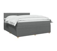 vidaXL Cama Box Spring con colchón Gris Oscuro 140 x 190 cm Tela