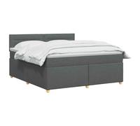 vidaXL Cama Box Spring con colchón gris oscuro 140 x 200 cm