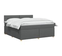 vidaXL Cama Box Spring con colchón gris oscuro 140 x 200 cm