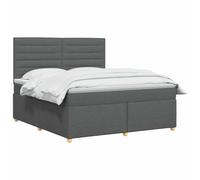 vidaXL Cama Box Spring con colchón Gris Oscuro 160 x 200 cm Tela, Muebles Modernos para el Dormitorio, Cama Ajustable, colchón cómodo, solución de sueño Elegante