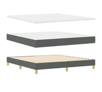 vidaXL Cama con colchón Gris Oscuro 180x200 cm de Tela, Cabecero diseño de Bloques de Diamante Gris Oscuro 180 cm de Tela