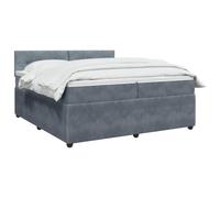vidaXL Cama Box Spring con colchón Gris Oscuro 200 x 200 cm Terciopelo