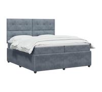 vidaXL Cama Box Spring con colchón Gris Oscuro 200 x 200 cm Terciopelo, Cama Moderna, Base de resortes, Ajustable con colchón, Marco de diseño, Descanso cómodo en casa