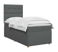 vidaXL Cama Box Spring con colchón Gris Oscuro 80 x 200 cm Tela, Muebles Modernos para el Dormitorio, Cama Ajustable, colchón cómodo, solución de sueño Elegante