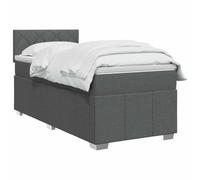 vidaXL Cama Box Spring con colchón Gris Oscuro 90 x 190 cm Tela, Cama con Base Moderna, cabecera Elegante, colchón Comfy, diseño Funcional para Tus Momentos de relajación