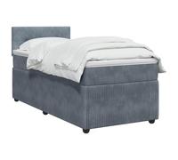 vidaXL Cama Box Spring con colchón Gris Oscuro 90 x 190 cm Terciopelo