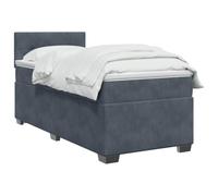 vidaXL Cama Box Spring con colchón Gris Oscuro 90 x 190 cm Terciopelo, Habitación Moderna, Cama con somier, cabecero Ajustable, tapicería de Terciopelo, Marco Funcional, ¡soluciones para Descansar
