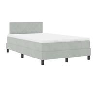 vidaXL Cama Box Spring con Colchón & Luz LED Gris Claro 120X190 cm Terciopelo Moderna Elegante Cómoda Duradera Estructuras de Muebles para Dormitorio Doble Pequeño Pocket