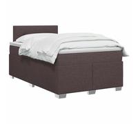 vidaXL Cama Box Spring con colchón Marrón Oscuro 120 x 190 cm Tela, Cama Moderna con Base, cabecera Ajustable, Soporte cómodo, Espacio de sueño y Decoraciones geniales