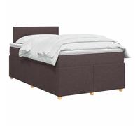 vidaXL Cama Box Spring con colchón Marrón Oscuro 120 x 190 cm Tela, Cama Moderna con somier, cabecero Ajustable, colchón Firme, Mueble Ideal para Dormir Bien