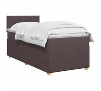 vidaXL Cama Box Spring con colchón Marrón Oscuro 90 x 200 cm Tela