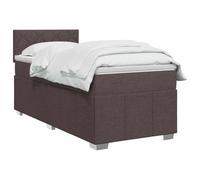 vidaXL Cama Box Spring con colchón Marrón Oscuro 90 x 200 cm Tela