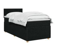 vidaXL Cama Box Spring con colchón Negro 100 x 200 cm Tela, Cama Moderna con Resorte, cabecero Ajustable, Marco Acolchado, solución de colchón Firme y cómodo