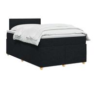 vidaXL Cama Box Spring con colchón Negro 120 x 190 cm Tela, Cama Moderna con somier, cabecero Ajustable, colchón Firme, Mueble Ideal para Dormir Bien
