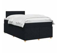 vidaXL Cama Box Spring con colchón Negro 120 x 190 cm Tela, Cama Moderna con somier, cabecero Ajustable, colchón Firme, Mueble Ideal para Dormir Bien