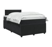 vidaXL Cama Box Spring con colchón Negro 120 x 190 cm Terciopelo, Cama de Box Spring Moderna, cabecera Ajustable cómoda, tapizada en Terciopelo, Mueble Elegante Que Ahorra Espacio