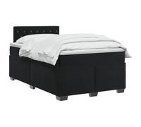 vidaXL Cama Box Spring con colchón Negro 120 x 190 cm Terciopelo, Dormitorio Moderno, Cama Ajustable, cabecero de Terciopelo, Juego de colchón Firme