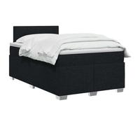 vidaXL Cama Box Spring con colchón Negro 120 x 200 cm Tela, Cama Moderna con Base, cabecera Ajustable, Soporte cómodo, Espacio de sueño y Decoraciones geniales