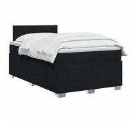 vidaXL Cama Box Spring con colchón Negro 120 x 200 cm Tela, Cama Moderna con Base, cabecera Ajustable, Soporte cómodo, Espacio de sueño y Decoraciones geniales