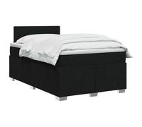 vidaXL Cama Box Spring con colchón Negro 120 x 200 cm Tela, Cama Moderna con cabecera Ajustable, colchón de firmeza Media, sueño cómodo, Mueble Elegante para tu Dormitorio