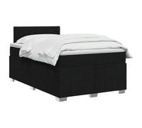 vidaXL Cama Box Spring con colchón Negro 120 x 200 cm Tela, Cama Moderna con cabecera Ajustable, colchón de firmeza Media, sueño cómodo, Mueble Elegante para tu Dormitorio