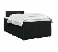 vidaXL Cama Box Spring con colchón Negro 120 x 200 cm Tela, Cama Moderna con Resorte, cabecero Ajustable, Marco Acolchado, solución de colchón Firme y cómodo