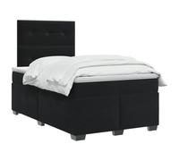 vidaXL Cama Box Spring con colchón Negro 120 x 200 cm Terciopelo, Cama Moderna para Dormitorio, Terciopelo, cabecera Ajustable, colchón Firme, sueño reparador, Ideas de Muebles