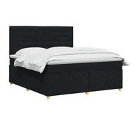 vidaXL Cama Box Spring con colchón Negro 140 x 190 cm Tela