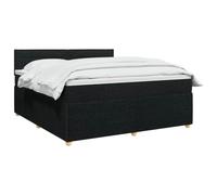 vidaXL Cama Box Spring con colchón Negro 140 x 190 cm Tela