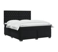 vidaXL Cama Box Spring con colchón Negro 180 x 200 cm Terciopelo