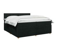 vidaXL Cama Box Spring con colchón Negro 200 x 200 cm Tela, Cama Moderna con Resorte, cabecero Ajustable, Marco Acolchado, solución de colchón Firme y cómodo