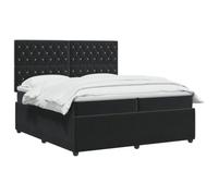 vidaXL Cama Box Spring con colchón Negro 200 x 200 cm Terciopelo
